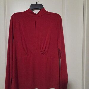 ELOQUII RED LONG SLEEVE TOP